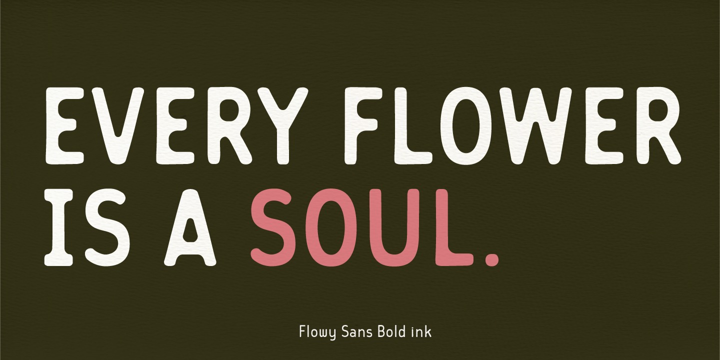 Beispiel einer Flowy Sans Bold Clean-Schriftart